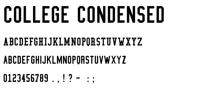 College Condensed font